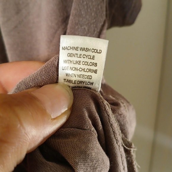 Women's Soft Splash Criss-Crossed Shoulder Sides Brown Blouse Size Large - Picture 8 of 13